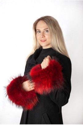 Red Cherry Raccoon Fur Cuffs